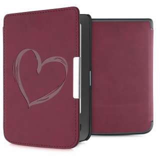 Červené pouzdro / obal se srdcem pro Pocketbook Touch Lux 3 / Touch Lux 2 626
